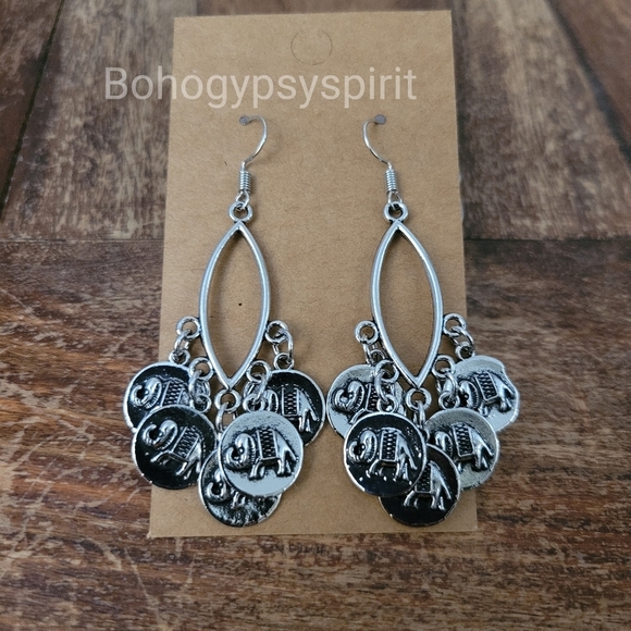 Boho Elephant Tassel Dangle Earrings - Picture 13 of 17